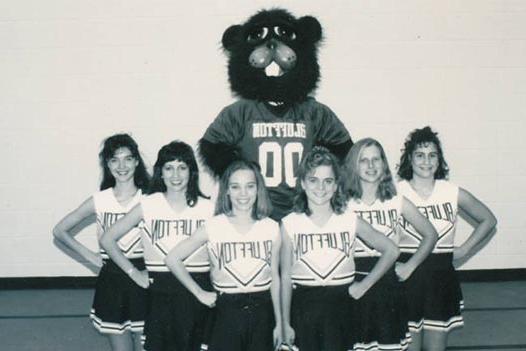 Bucky Beaver and Cheerleaders